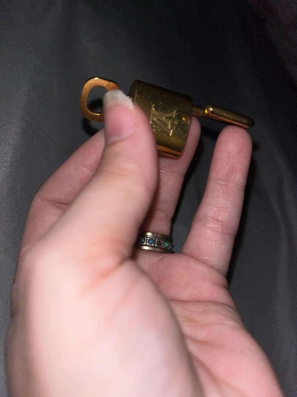 Louis Vuitton Gold-Tone Padlock with Key Charm